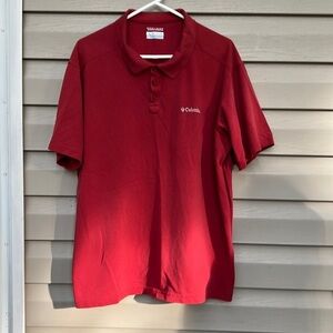 Columbia mens dark red polo shirt